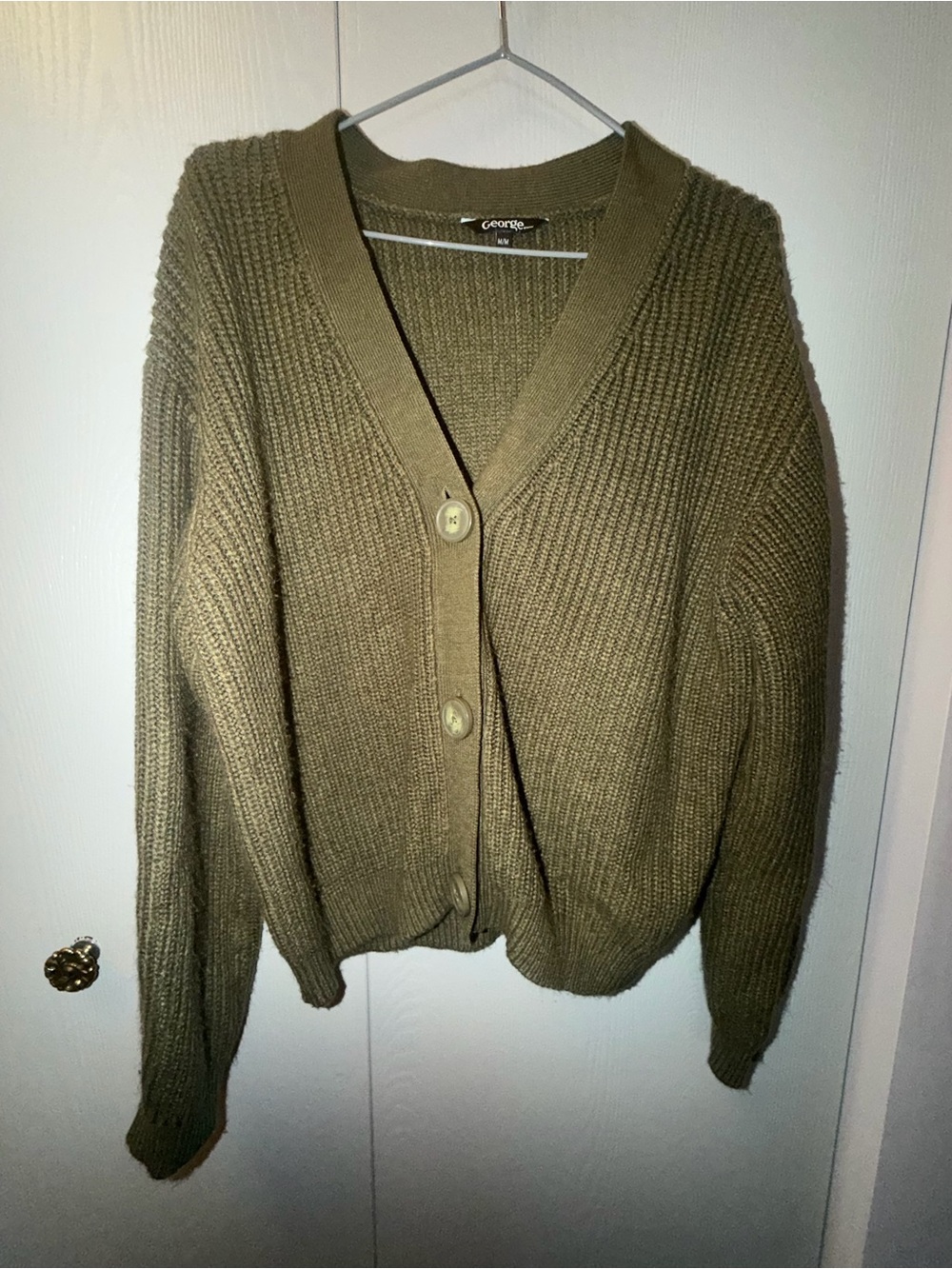 George Olive Ribbed Crewneck Sweater - Picture 2 of 5